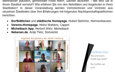 Herzliche Einladung zur hybriden Veranstaltung „Vernetzt im Stadtteil“ am Do, 23.03.2023