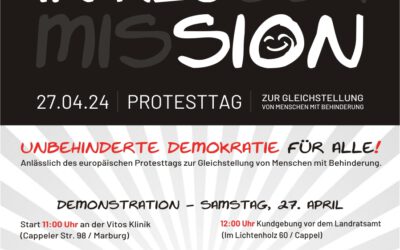 Herzliche Einladung zur Demo „Unbehinderte Demokratie für Alle!“ am Sa, den 27.04.24
