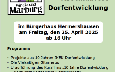 Herzliche Einladung zum Abschlussfest Dorfentwicklung am Fr, den 25.04.25 in Hermershausen