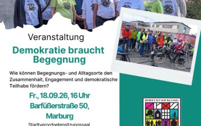 Herzliche Einladung zur Veranstaltung “Demokratie braucht Begegnung” am Fr, den 18.09.2026